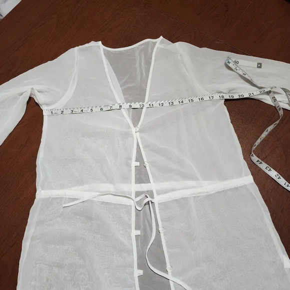 NWOT ... White Sheer Long Sleeve Cover-Up - Picture 7 of 8